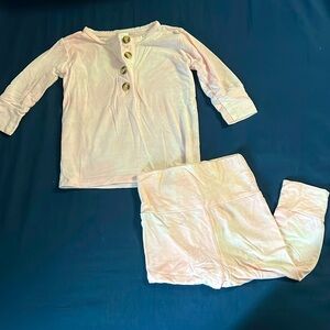 Lou Lou 3 - 6 month long sleeve and pants set pink tie dye